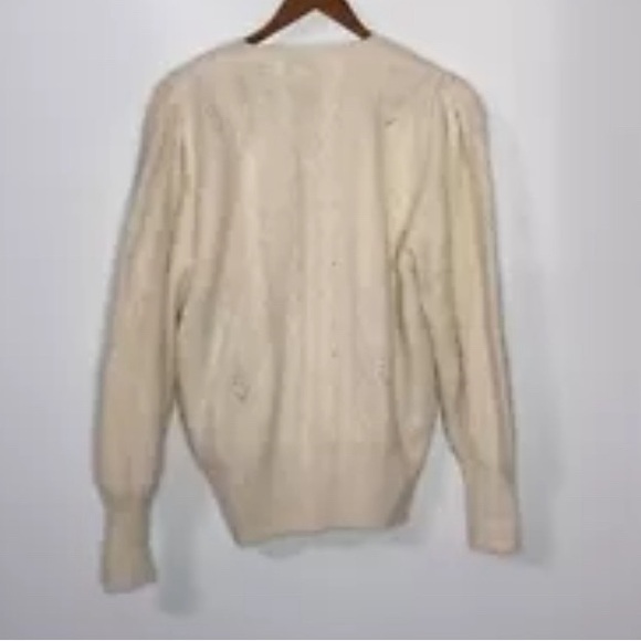 Womens Vintage Sideffects Sweater, Lambswool & Angora Blend, Cream, size M, EUC! - Picture 2 of 4